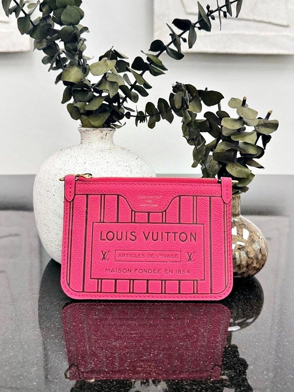 Louis Vuitton Pochette Accessoires Pink & Black Mini Bag. Brand new! Authentic